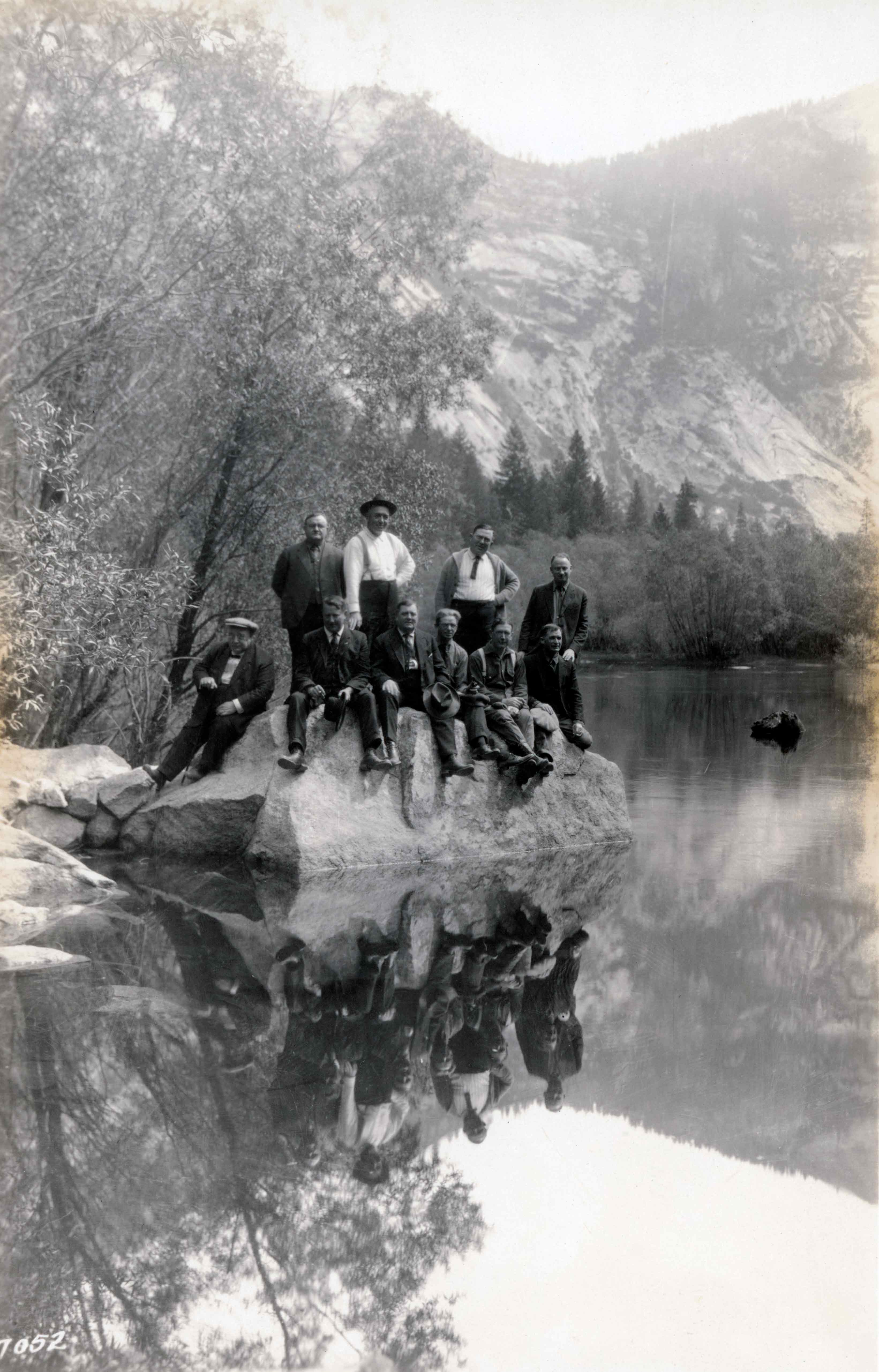 Workers in the Tuolumne River. Courtesy of the University of California, Berkeley, Bancroft Library.